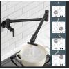 imageFORIOUS Black Pot Filler Faucet Over Stove Solid Brass Modern Wall Mount Commercial Folding Faucet with Stretchable Double Joint Swing Arms for Kitchen RestaurantMatte Black
