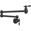 imageFORIOUS Black Pot Filler Faucet Over Stove Solid Brass Modern Wall Mount Commercial Folding Faucet with Stretchable Double Joint Swing Arms for Kitchen RestaurantMatte Black