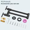 imageFORIOUS Black Pot Filler Faucet Over Stove Solid Brass Modern Wall Mount Commercial Folding Faucet with Stretchable Double Joint Swing Arms for Kitchen RestaurantMatte Black