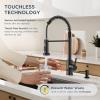 imageFORIOUS Black Touchless Kitchen Faucet with Soap Dispenser Motion Sensor Activated Smart Sink Faucet with Pull Down Sprayer Single Handle Hands Free for Farmhouse Camper RVMatte Black