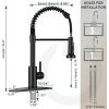 imageFORIOUS Black Touchless Kitchen Faucet with Soap Dispenser Motion Sensor Activated Smart Sink Faucet with Pull Down Sprayer Single Handle Hands Free for Farmhouse Camper RVMatte Black