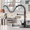 imageFORIOUS Black Touchless Kitchen Faucet with Soap Dispenser Motion Sensor Activated Smart Sink Faucet with Pull Down Sprayer Single Handle Hands Free for Farmhouse Camper RVMatte Black