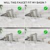 imageFORIOUS Brass Matte Black Commercial Bathroom Faucets 3 Hole Waterfall Modern Widespread 8 Inch Bathroom Sink Faucet with Metal Popup Drain and PreAssembled Hose for Vanity RestroomBathtubStainless Steel