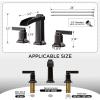 imageFORIOUS Brass Matte Black Commercial Bathroom Faucets 3 Hole Waterfall Modern Widespread 8 Inch Bathroom Sink Faucet with Metal Popup Drain and PreAssembled Hose for Vanity RestroomBathtubOil Rubbed Bronze