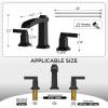 imageFORIOUS Brass Matte Black Commercial Bathroom Faucets 3 Hole Waterfall Modern Widespread 8 Inch Bathroom Sink Faucet with Metal Popup Drain and PreAssembled Hose for Vanity RestroomBathtubMatte Black