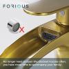 imageFORIOUS Brushed Gold Brass Vessel Sink Faucet Single Handle 11quot Tall Waterfall Bathroom Sink Faucet 1 Hole with Metal Popup Drain and UPC Hose for Vanity RV RestroomBrushed Gold