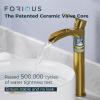 imageFORIOUS Brushed Gold Brass Vessel Sink Faucet Single Handle 11quot Tall Waterfall Bathroom Sink Faucet 1 Hole with Metal Popup Drain and UPC Hose for Vanity RV RestroomBrushed Gold
