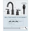 imageFORIOUS Brushed Nickel Bathroom Faucet 3 Hole Vanity with Metal Pop Up Drain and 24quot Supply Lines 2 Handle 8 Inch Widespread Faucet for Bathroom Sink 3 Hole Brushed Nickel with 360 Swivel SpoutBlackWhite