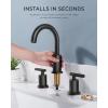 imageFORIOUS Brushed Nickel Bathroom Faucet 3 Hole Vanity with Metal Pop Up Drain and 24quot Supply Lines 2 Handle 8 Inch Widespread Faucet for Bathroom Sink 3 Hole Brushed Nickel with 360 Swivel SpoutOil Rubbed Bronze