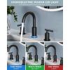 imageFORIOUS Brushed Nickel Bathroom Faucet 3 Hole Vanity with Metal Pop Up Drain and 24quot Supply Lines 2 Handle 8 Inch Widespread Faucet for Bathroom Sink 3 Hole Brushed Nickel with 360 Swivel SpoutMatte Black