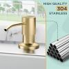 imageFORIOUS Brushed Nickel Soap Dispenser for Kitchen Sink with 500ML18OZ Bottle Lotion Dispenser Built in Refill from The Top for Countertop SinkBrushed Gold