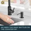 imageFORIOUS Brushed Nickel Soap Dispenser for Kitchen Sink with 500ML18OZ Bottle Lotion Dispenser Built in Refill from The Top for Countertop SinkMatte Black