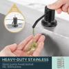 imageFORIOUS Brushed Nickel Soap Dispenser for Kitchen Sink with 500ML18OZ Bottle Lotion Dispenser Built in Refill from The Top for Countertop SinkMatte Black