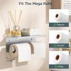 imageFORIOUS Double Toilet Paper Holder with Shelf Wall Mount Tissue Roll Holder for Bathroom 304 Stainless Steel Commercial Toilet Tissue Dispensers with Phone Shelf 1 Stainless SteelStainless Steel