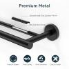 imageFORIOUS Double Towel Bar 24 Inch Dual Towel Racks for Bathroom Heavy Duty SUS304 Stainless Steel Towel Holder Rail Wall Mount Includes Wall Mounting Hardware Matte BlackMatte Black