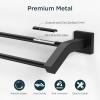 imageFORIOUS Double Towel Bar 24 Inch Dual Towel Racks for Bathroom Wall Mounted Thicken SUS304 Stainless Steel Bath Square Towel Rod Towel Holder Rail Brushed NickelMatte Black