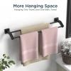 imageFORIOUS Double Towel Bar 24 Inch Dual Towel Racks for Bathroom Wall Mounted Thicken SUS304 Stainless Steel Bath Square Towel Rod Towel Holder Rail Brushed NickelMatte Black