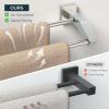 imageFORIOUS Double Towel Bar 24 Inch Dual Towel Racks for Bathroom Wall Mounted Thicken SUS304 Stainless Steel Bath Square Towel Rod Towel Holder Rail Brushed NickelStainless Steel