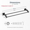 imageFORIOUS Double Towel Bar 24 Inch Dual Towel Racks for Bathroom Wall Mounted Thicken SUS304 Stainless Steel Bath Square Towel Rod Towel Holder Rail Brushed NickelMatte Black