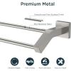 imageFORIOUS Double Towel Bar 24 Inch Dual Towel Racks for Bathroom Wall Mounted Thicken SUS304 Stainless Steel Bath Square Towel Rod Towel Holder Rail Brushed NickelStainless Steel