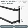 imageFORIOUS Double Towel Bar 24 Inch Towel Rack for Bathroom HeavyDuty SUS304 Stainless Steel Wall Mounted Rod Holder 2Tier Design Towel Hanger Rail Matte BlackMatte Black