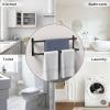 imageFORIOUS Double Towel Bar 24 Inch Towel Rack for Bathroom HeavyDuty SUS304 Stainless Steel Wall Mounted Rod Holder 2Tier Design Towel Hanger Rail Matte BlackMatte Black