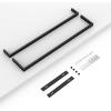 imageFORIOUS Double Towel Bar 24 Inch Towel Rack for Bathroom HeavyDuty SUS304 Stainless Steel Wall Mounted Rod Holder 2Tier Design Towel Hanger Rail Matte BlackMatte Black