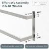 imageFORIOUS Double Towel Bar 24 Inch Towel Rack for Bathroom HeavyDuty SUS304 Stainless Steel Wall Mounted Rod Holder 2Tier Design Towel Hanger Rail Matte BlackStainless Steel