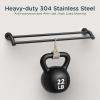 imageFORIOUS Double Towel Bar 24quot Heavy Duty SUS304 Stainless Steel Dual Towel Racks for Bathroom Wall Mount Space Saving Towel Rod Towel Holder Rail Brushed NickelMatte Black