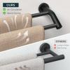 imageFORIOUS Double Towel Bar 24quot Heavy Duty SUS304 Stainless Steel Dual Towel Racks for Bathroom Wall Mount Space Saving Towel Rod Towel Holder Rail Brushed NickelMatte Black