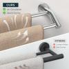 imageFORIOUS Double Towel Bar 24quot Heavy Duty SUS304 Stainless Steel Dual Towel Racks for Bathroom Wall Mount Space Saving Towel Rod Towel Holder Rail Brushed NickelStainless Steel