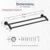 imageFORIOUS Double Towel Bar 24quot Heavy Duty SUS304 Stainless Steel Dual Towel Racks for Bathroom Wall Mount Space Saving Towel Rod Towel Holder Rail Brushed NickelMatte Black