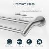 imageFORIOUS Double Towel Bar 24quot Heavy Duty SUS304 Stainless Steel Dual Towel Racks for Bathroom Wall Mount Space Saving Towel Rod Towel Holder Rail Brushed NickelStainless Steel