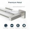 imageFORIOUS Double Towel Bar Racks Holder for Bathroom 24 Inch Heavy Duty SUS304 Stainless Steel Square Dual Towel Rail Wall Mount Brushed NickelStainless Steel