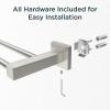 imageFORIOUS Double Towel Bar Racks Holder for Bathroom 24 Inch Heavy Duty SUS304 Stainless Steel Square Dual Towel Rail Wall Mount Brushed NickelStainless Steel