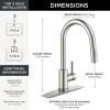 imageFORIOUS Gold Kitchen Faucet with Pull Down Sprayer Classic Single Hole Kitchen Sink Faucet with Deck Plate Single Handle High Arc Stainless Steel Fit for RV Bar Farmhouse Laundry OutdoorStainless Steel