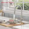 imageFORIOUS Gold Kitchen Faucet with Pull Down Sprayer Classic Single Hole Kitchen Sink Faucet with Deck Plate Single Handle High Arc Stainless Steel Fit for RV Bar Farmhouse Laundry OutdoorStainless Steel