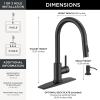 imageFORIOUS Gold Kitchen Faucet with Pull Down Sprayer Classic Single Hole Kitchen Sink Faucet with Deck Plate Single Handle High Arc Stainless Steel Fit for RV Bar Farmhouse Laundry OutdoorMatte Black