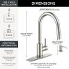 imageFORIOUS Gold Kitchen Faucet with Pull Down Sprayer Classic Single Hole Kitchen Sink Faucet with Deck Plate Single Handle High Arc Stainless Steel Fit for RV Bar Farmhouse Laundry OutdoorStainless Steel