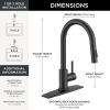 imageFORIOUS Gold Kitchen Faucet with Pull Down Sprayer Classic Single Hole Kitchen Sink Faucet with Deck Plate Single Handle High Arc Stainless Steel Fit for RV Bar Farmhouse Laundry OutdoorMatte Black