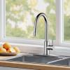 imageFORIOUS Kitchen Faucet with Pull Down Sprayer Brushed Nickel High Arc Modern Classic Sink Faucet Stainless Steel with Deck Plate Fit for 1 or 3 Hole for Pot Filler Bar Farmhouse Laundry RvChrome