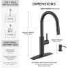imageFORIOUS Kitchen Faucet with Pull Down Sprayer Classic Brushed Nickel Single Handle High Arc Stainless Steel Kitchen Sink Faucet 1 or 3 Hole Deck Mount for RV Bar Farmhouse Laundry OutdoorMatte Black