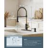 imageFORIOUS Kitchen Faucets Brushed Nickel Kitchen Sink Faucet with Pull Down Sprayer Commercial Kitchen Faucet Stainless Steel Classic Single Handle Pull Out Sink Faucets for RV Laundry Utility RoomBlackGold