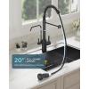 imageFORIOUS Kitchen Faucets Brushed Nickel Kitchen Sink Faucet with Pull Down Sprayer Commercial Kitchen Faucet Stainless Steel Classic Single Handle Pull Out Sink Faucets for RV Laundry Utility RoomMatte Black