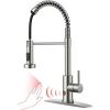 imageFORIOUS Kitchen Faucets Brushed Nickel Kitchen Sink Faucet with Pull Down Sprayer Commercial Kitchen Faucet Stainless Steel Classic Single Handle Pull Out Sink Faucets for RV Laundry Utility RoomStainless Steel