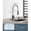 imageFORIOUS Kitchen Faucets Brushed Nickel Kitchen Sink Faucet with Pull Down Sprayer Commercial Kitchen Faucet Stainless Steel Classic Single Handle Pull Out Sink Faucets for RV Laundry Utility RoomBlackChrome