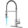 imageFORIOUS Kitchen Faucets Brushed Nickel Kitchen Sink Faucet with Pull Down Sprayer Commercial Kitchen Faucet Stainless Steel Classic Single Handle Pull Out Sink Faucets for RV Laundry Utility RoomChrome
