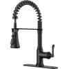 imageFORIOUS Kitchen Faucets Brushed Nickel Kitchen Sink Faucet with Pull Down Sprayer Commercial Kitchen Faucet Stainless Steel Classic Single Handle Pull Out Sink Faucets for RV Laundry Utility RoomMatte Black