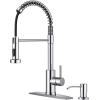 imageFORIOUS Kitchen Faucets Brushed Nickel Kitchen Sink Faucet with Pull Down Sprayer Commercial Kitchen Faucet Stainless Steel Classic Single Handle Pull Out Sink Faucets for RV Laundry Utility RoomChrome