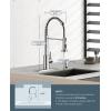 imageFORIOUS Kitchen Faucets Brushed Nickel Kitchen Sink Faucet with Pull Down Sprayer Commercial Kitchen Faucet Stainless Steel Classic Single Handle Pull Out Sink Faucets for RV Laundry Utility RoomChrome